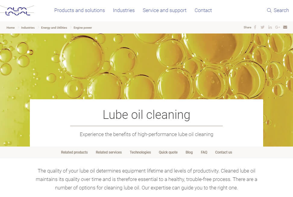 Lube oil website